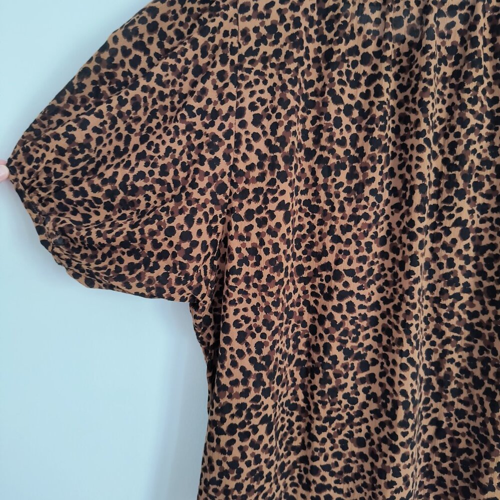 EUC Madewell Balloon-Sleeve Button-Up Top in Painted Leopard- Large - Picture 10 of 12